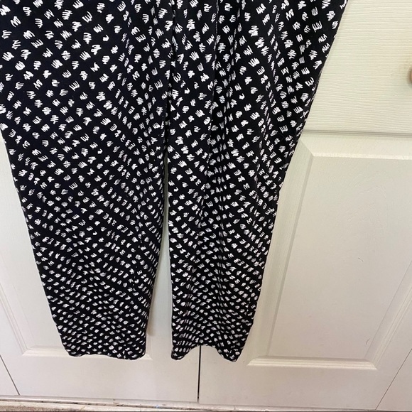 Vintage Starting Point 80s Squiggle Pattern Black & White Pockets Jumpsuit - Picture 8 of 12